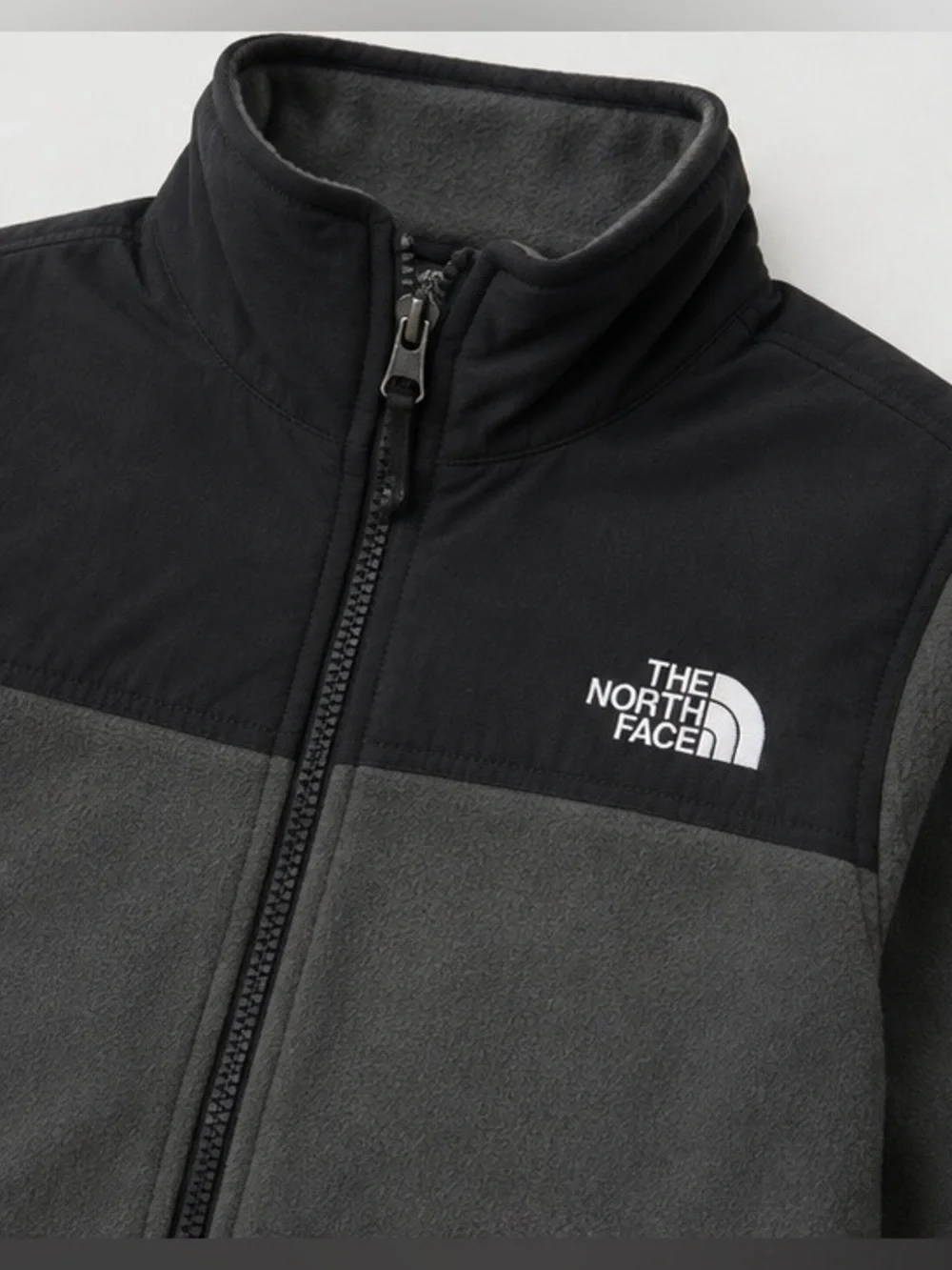 The North Face Kids' Grey and Black Two-Tone Fleece Jacket